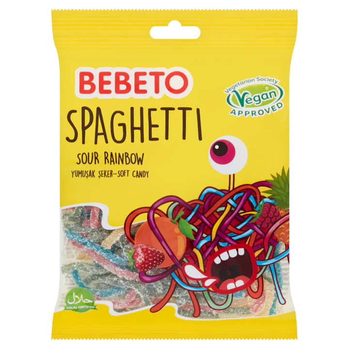 Bebeto Sour Rainbow Spaghetti 70g