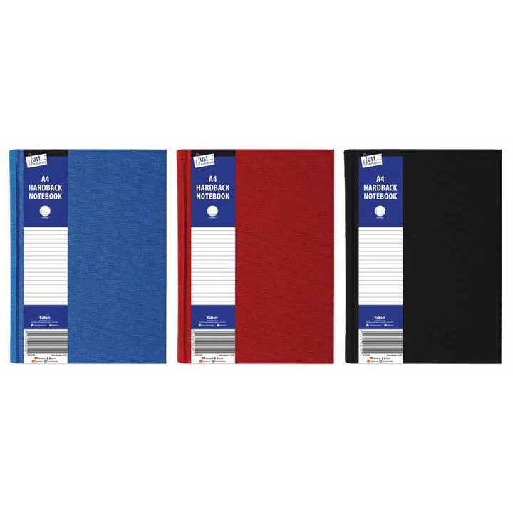 A4 Book Hardback Ruled Assorted - Case of 6
