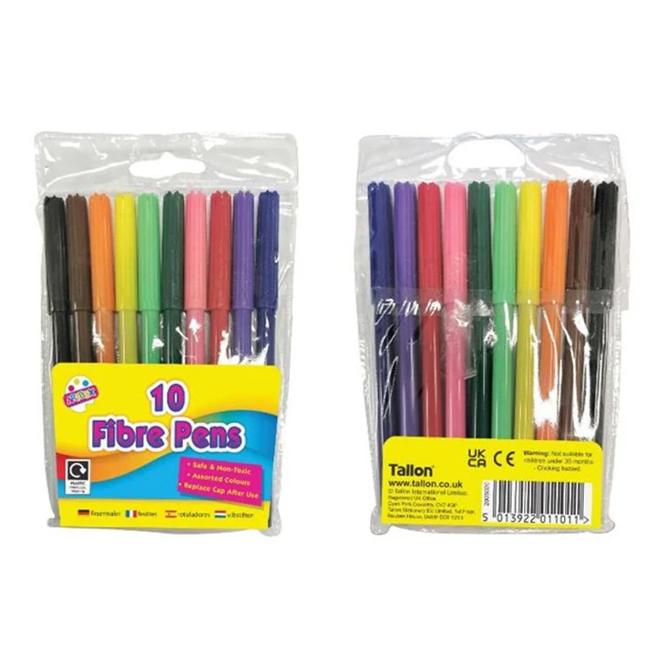 Artbox Fine Tip Fibre Colouring Pens 10 Pack - Image 2