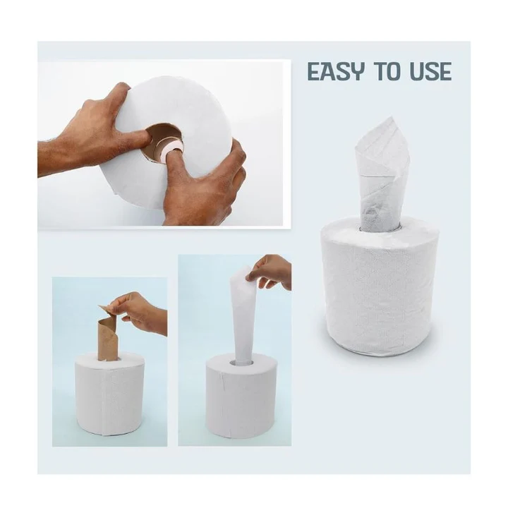 Forte Heavy Duty White Centrefeed Paper Tissue 6 Roll Pack - Image 4